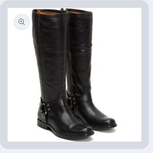 Super sexy back zipper. Fry Phillip harness. boots black zip size 8